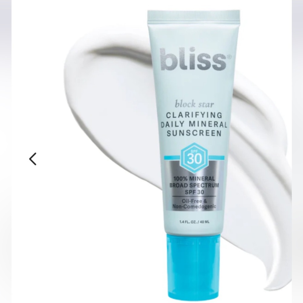 Bliss Sunscreen Clarifying Mineral- Blue and White